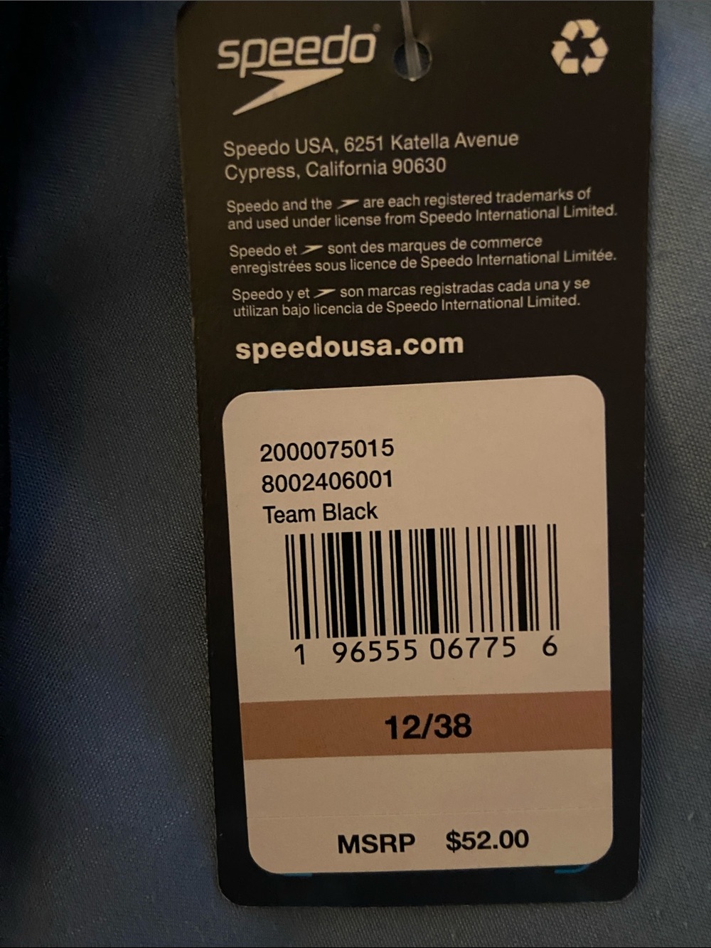 Speedo Black Tank One-Piece Swimsuit - Picture 2 of 3